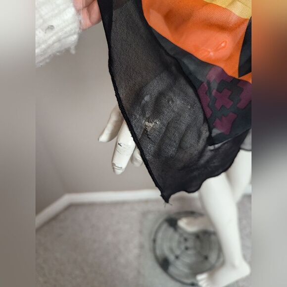 Point Zero Nicole Benisti Vintage Sheer Blouse – Tribal Print Pleated Top – Size - Picture 3 of 12